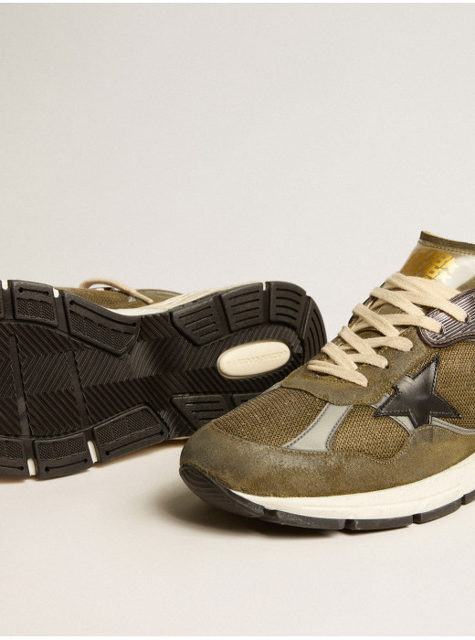 Men’s Dad-Star in suede and mesh with black leather star and heel tab