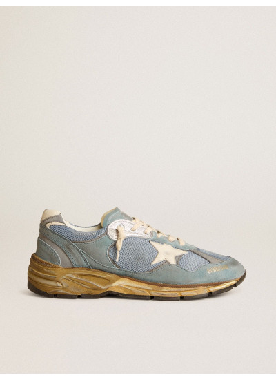 Men's Dad-Star in light blue mesh and suede with white leather star and heel tab