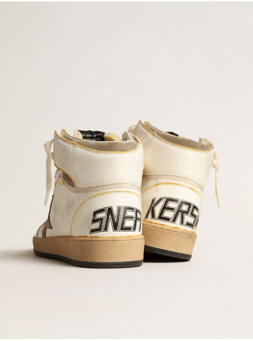 Men’s Sky-Star in white nappa leather with dove-gray suede star