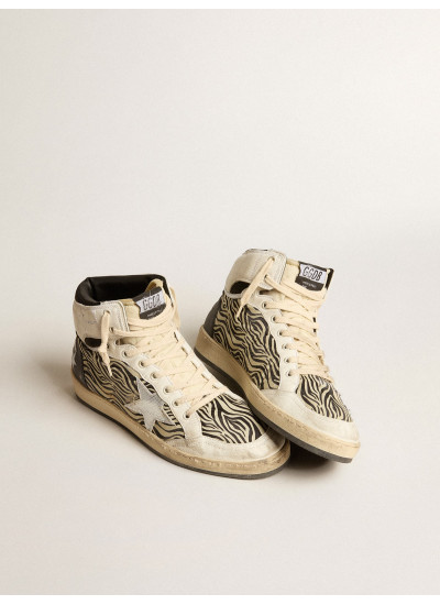 Men’s Sky-Star LAB in zebra nappa with textured silver leather star