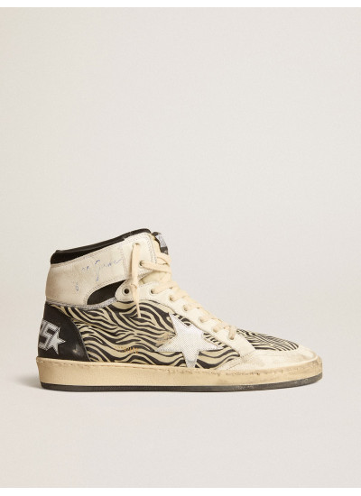 Men’s Sky-Star LAB in zebra nappa with textured silver leather star