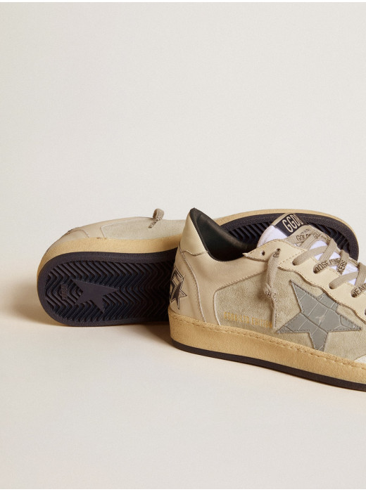 Men's Ball Star LTD in leather and suede with crocodile print leather star