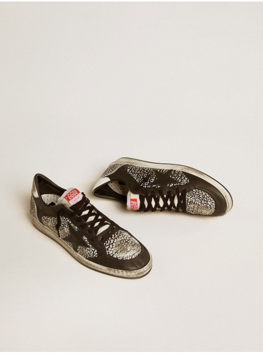 Men's Ball Star in elephant-print leather with black leather star