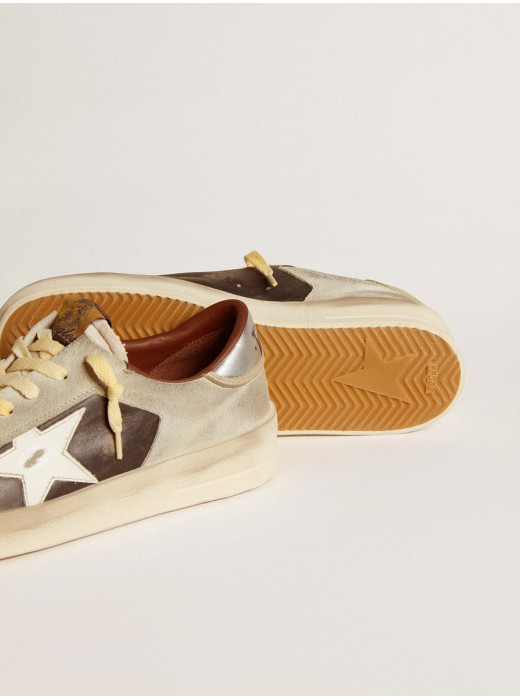 Men's Stardan in suede and leather with leather star and metallic heel tab