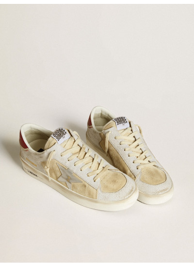 Men's Stardan in nubuck and crackle leather with silver metallic leather star