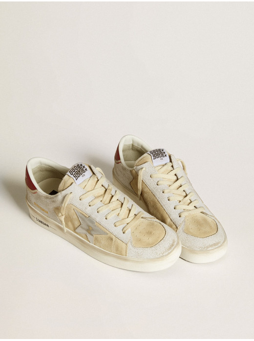 Men's Stardan in nubuck and crackle leather with silver metallic leather star