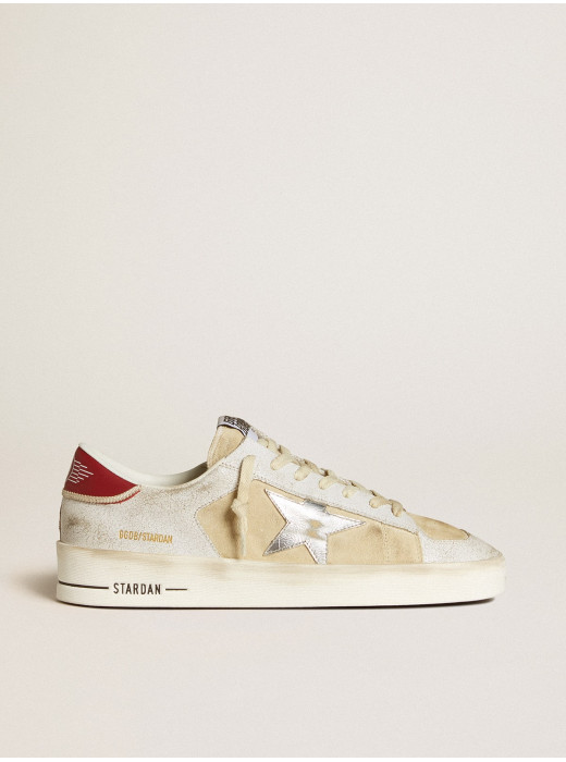 Men's Stardan in nubuck and crackle leather with silver metallic leather star