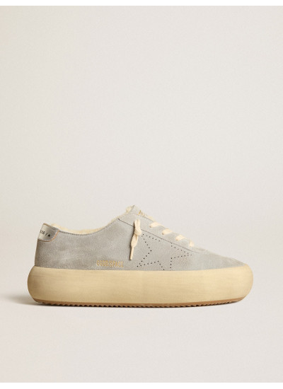 Men’s Space-Star shoes in ice-gray suede with shearling lining