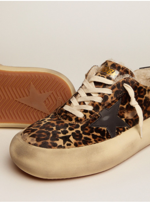 Men's Space-Star in animal print pony skin and shearling lining