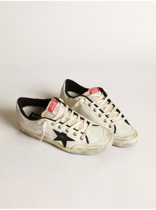 Men's Super-Star LTD in beige canvas with black star