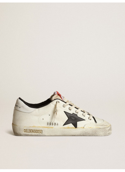 Men's Super-Star LTD in beige canvas with black star