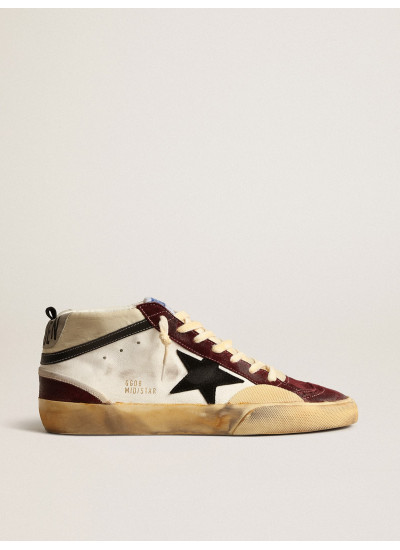 Mid Star in nappa with black suede star and wine-red inserts