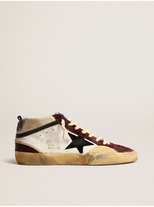 Mid Star in nappa with black suede star and wine-red inserts