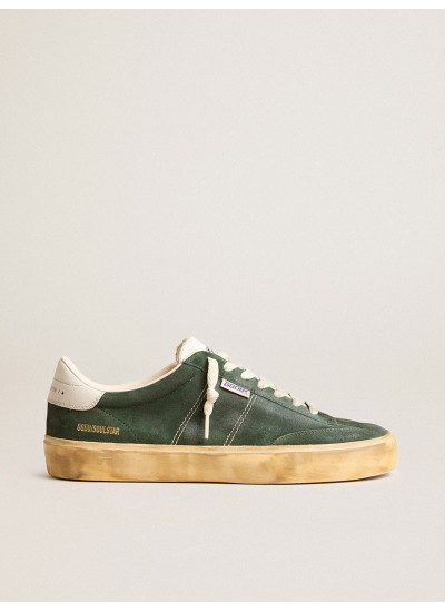 Soul Star in green suede with milk-white leather heel tab