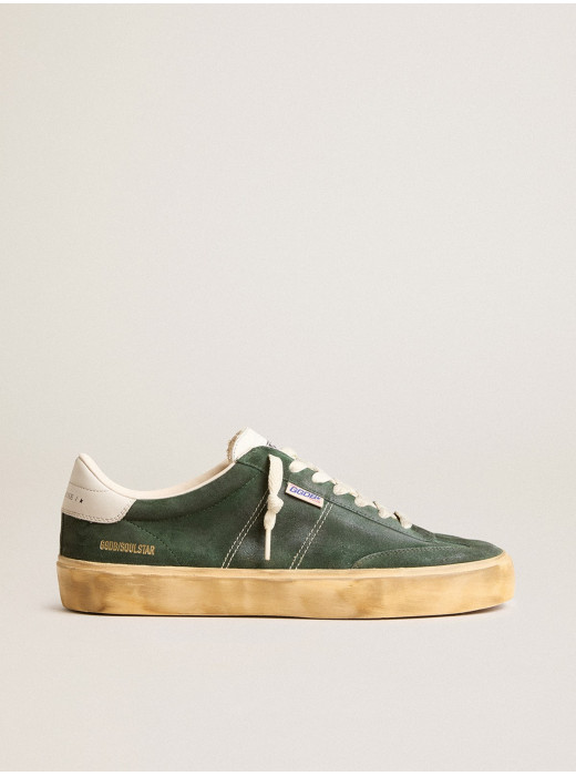 Soul Star in green suede with milk-white leather heel tab