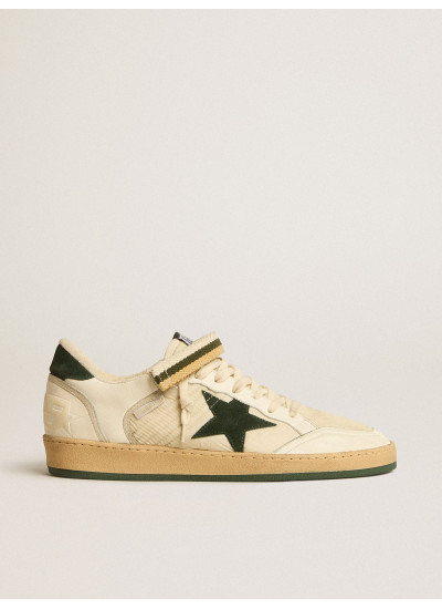 Ball Star in nylon and nappa with green suede star and heel tab