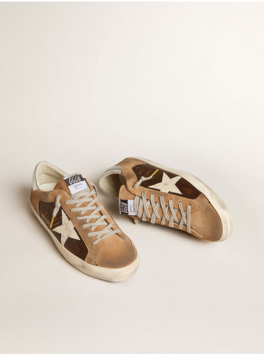 Super-Star LTD in brown leather and tobacco suede with white star