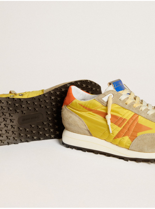 Men’s Marathon with yellow nylon upper and orange star