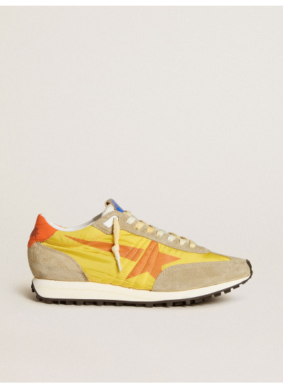 Men’s Marathon with yellow nylon upper and orange star