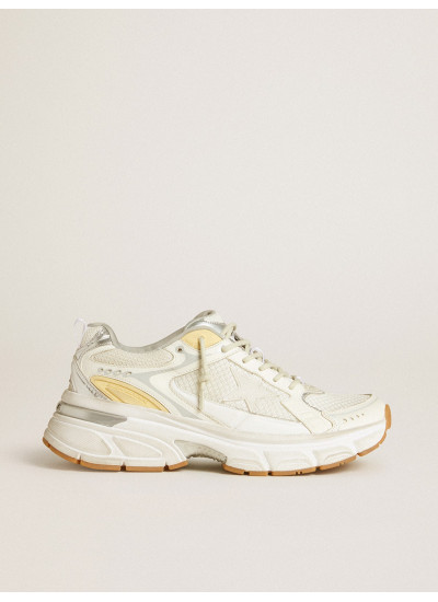 Men’s Lightstar in white leather and mesh with worn-white star