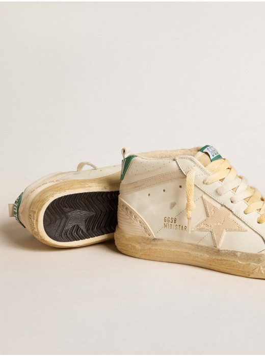 Mid Star in nappa with textured rubber star and cream cotton flash