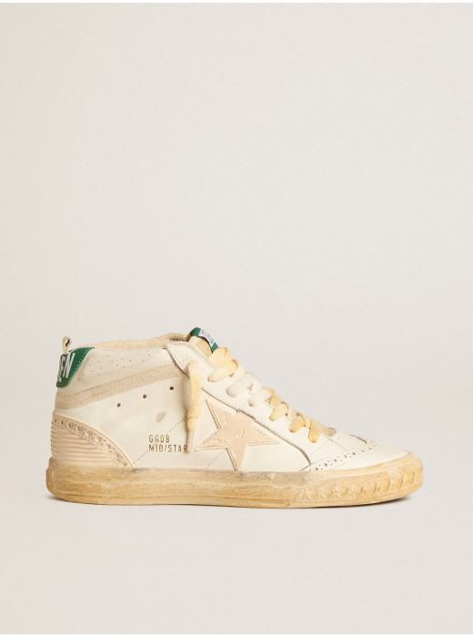 Mid Star in nappa with textured rubber star and cream cotton flash