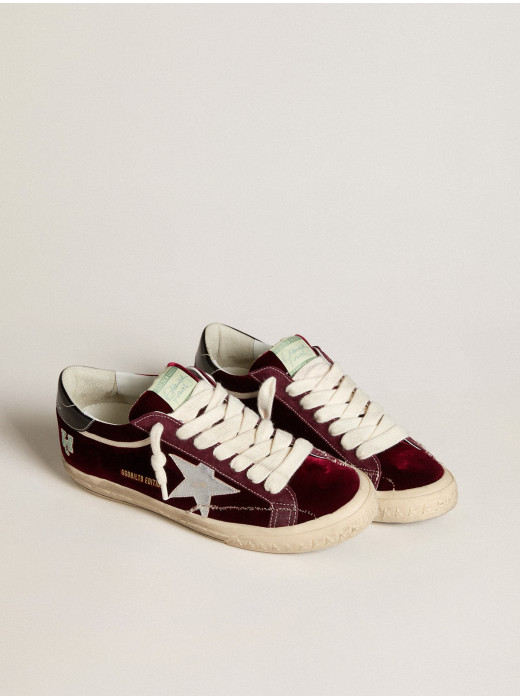 Men’s Super-Star LTD in velvet with metallic leather star and heel tab