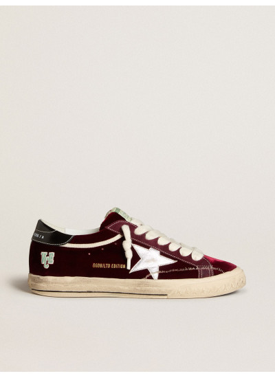 Men’s Super-Star LTD in velvet with metallic leather star and heel tab