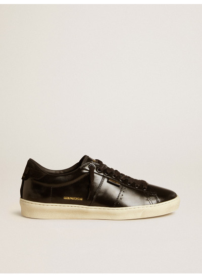 Men's Matchstar in black leather with black suede heel tab