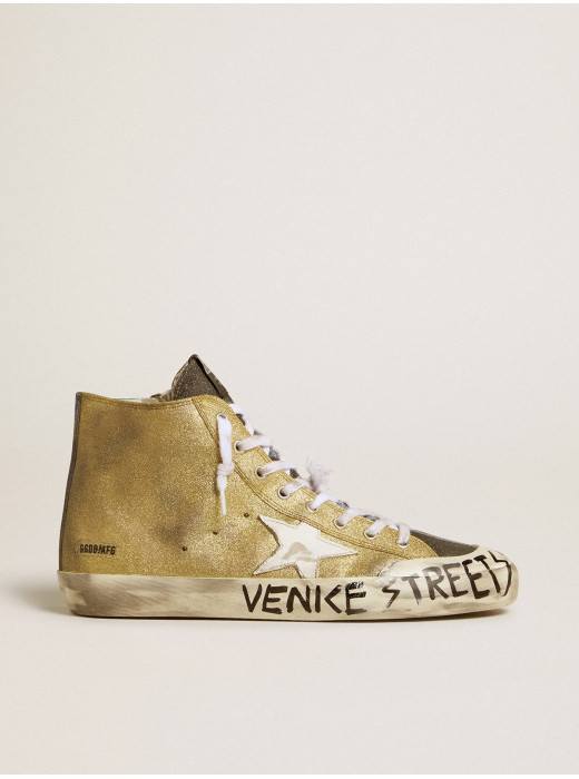 Men’s Francy LAB in golden glitter with white leather star