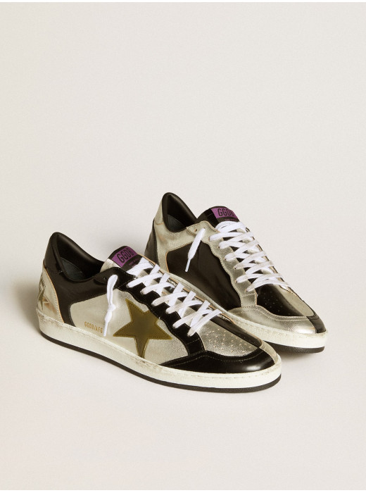 Men's Ball Star LAB in silver leather with brown leather star and black heel tab