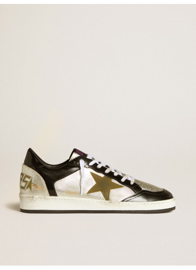 Men's Ball Star LAB in silver leather with brown leather star and black heel tab