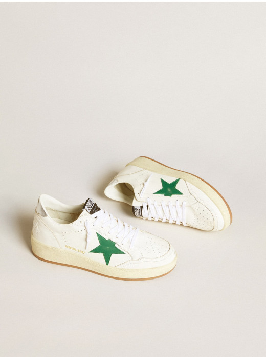 Men's Ball Star with green leather star and metallic leather heel tab