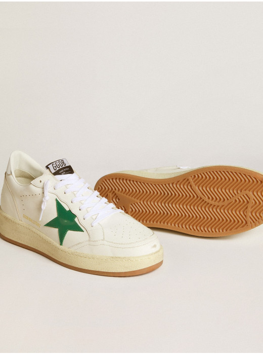 Men's Ball Star with green leather star and metallic leather heel tab