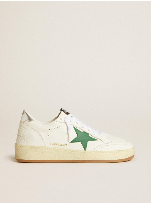 Men's Ball Star with green leather star and metallic leather heel tab