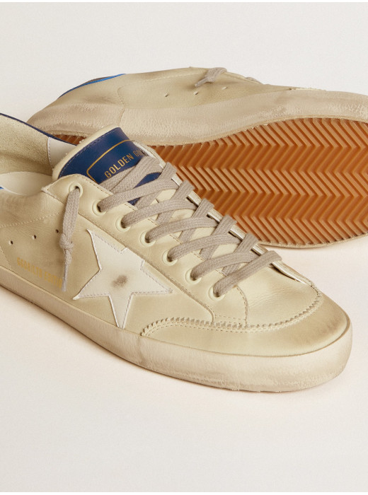 Men's Super-Star LTD in nubuck with white leather star and blue heel tab