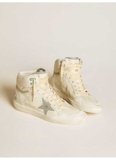 Men's Sky-Star in leather with light blue leather star and white heel tab