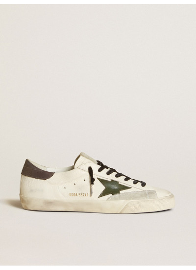 Men's Super-Star in nappa with green leather star and gray leather heel tab