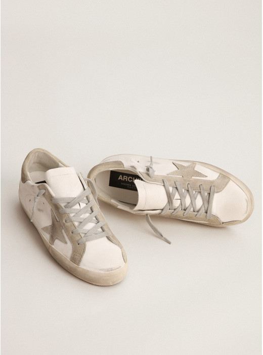 Women’s Super-Star with gray suede star and heel tab