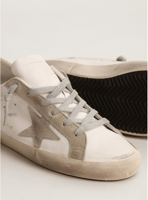 Women’s Super-Star with gray suede star and heel tab