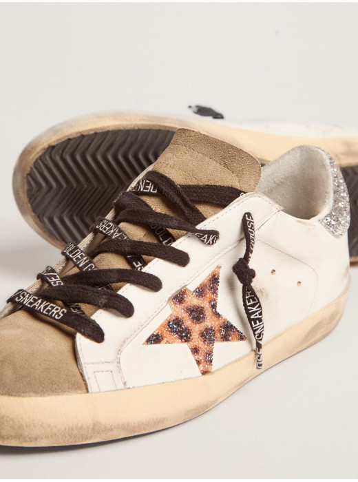 Women's Super-Star LTD with leopard print and Swarovski crystal star