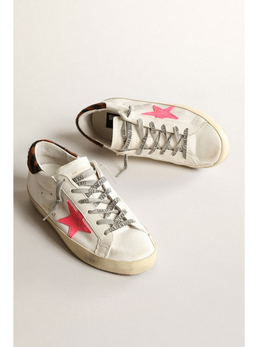 Women’s Super-Star with pink suede star and pony skin heel tab