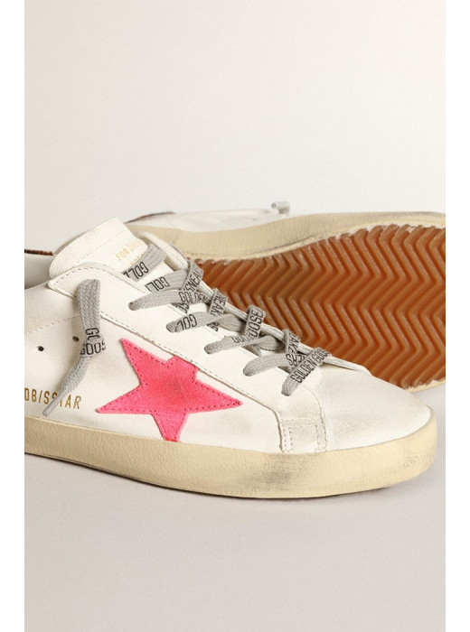 Women’s Super-Star with pink suede star and pony skin heel tab