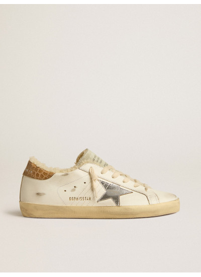 Super-Star with silver leather star and crocodile-print leather heel tab