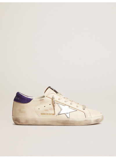 Super-Star LTD in nappa with metallic star and purple suede heel tab