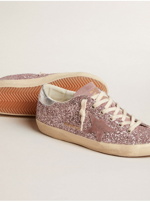 Super-Star LTD in glitter with suede star and silver heel tab