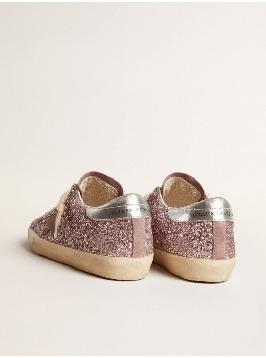 Super-Star LTD in glitter with suede star and silver heel tab