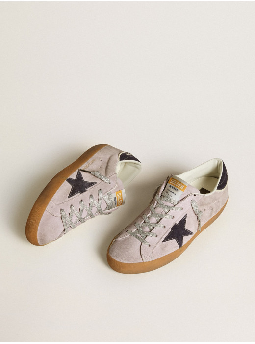 Women’s Super-Star LTD in lilac suede with midnight blue suede star and heel tab