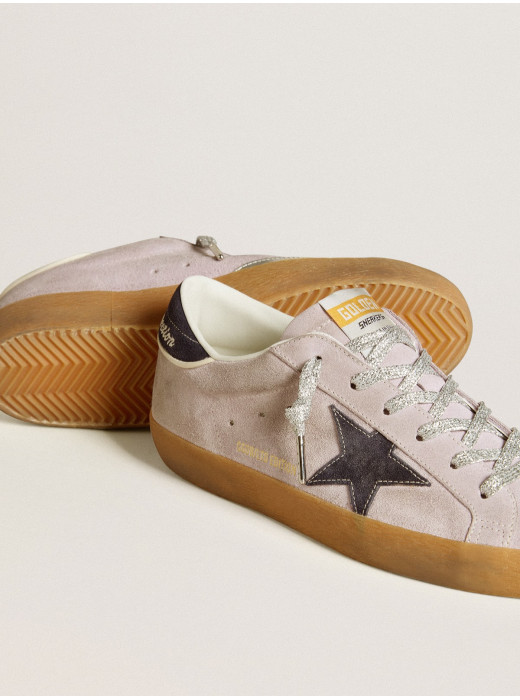 Women’s Super-Star LTD in lilac suede with midnight blue suede star and heel tab