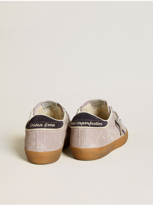 Women’s Super-Star LTD in lilac suede with midnight blue suede star and heel tab